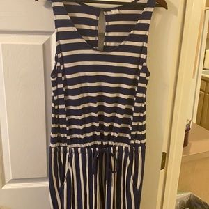 Old Navy blue/white striped jumpsuit